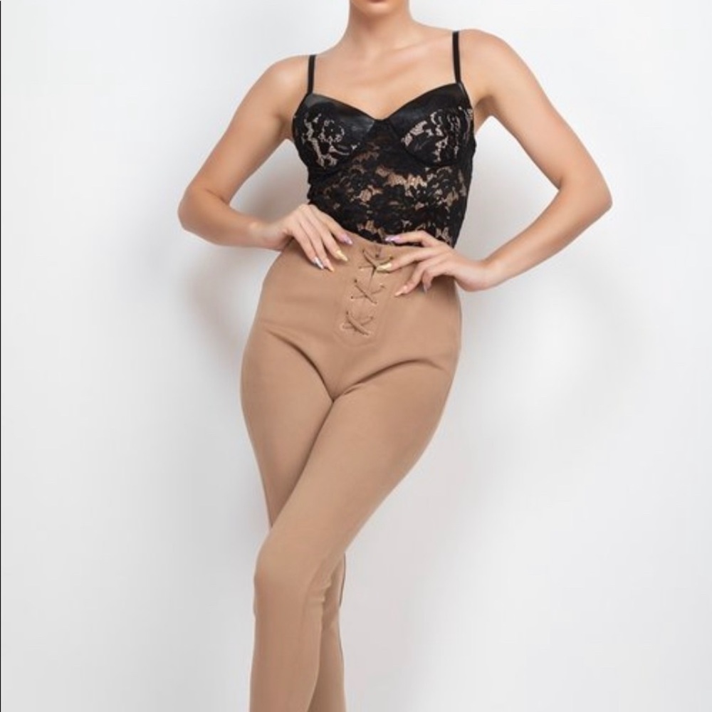 NEW TRENDY BLACK FLORAL LACE MESH BODYSUIT TOP - Picture 6 of 16